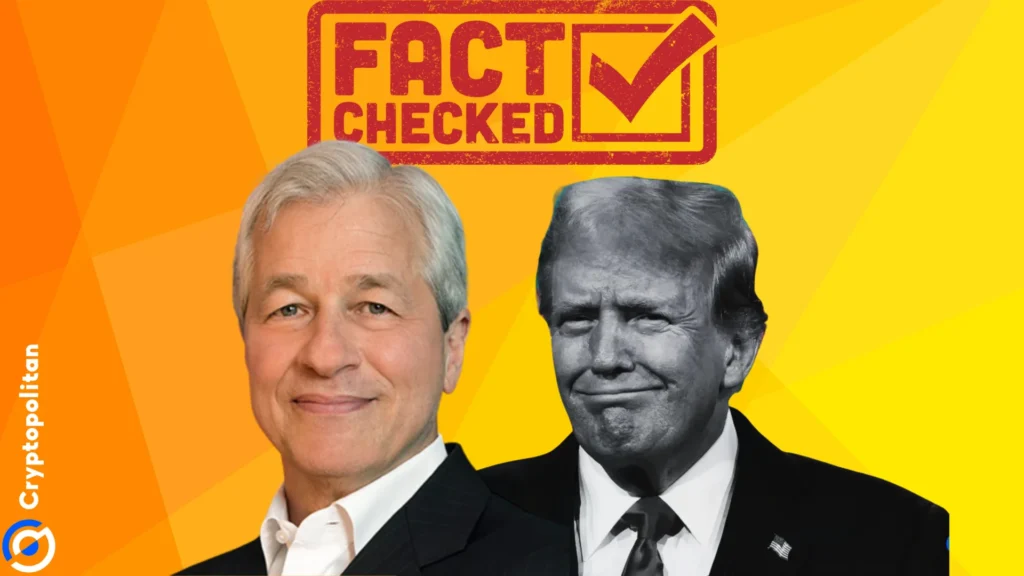 Anti-crypto Jamie Dimon says he actually never endorsed Donald Trump