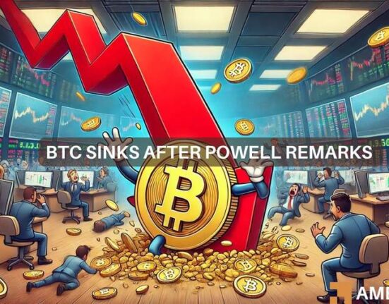 Bitcoin, US stocks decline as Powell signals slower rate cuts