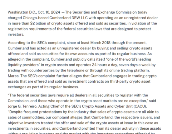 SEC sues Cumberland