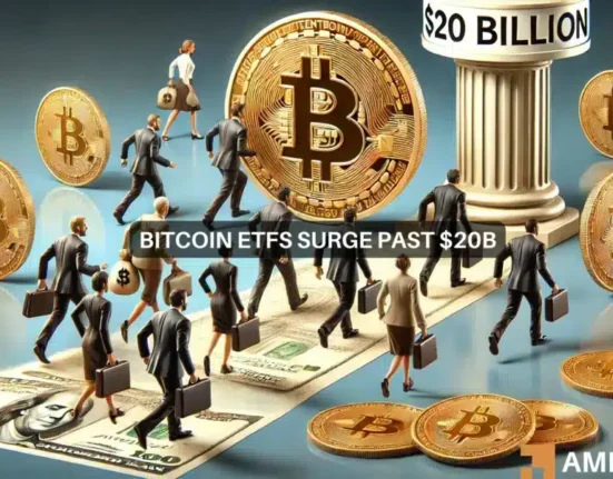 Spot Bitcoin ETFs break $20 billion in inflows as BTC aims ATH