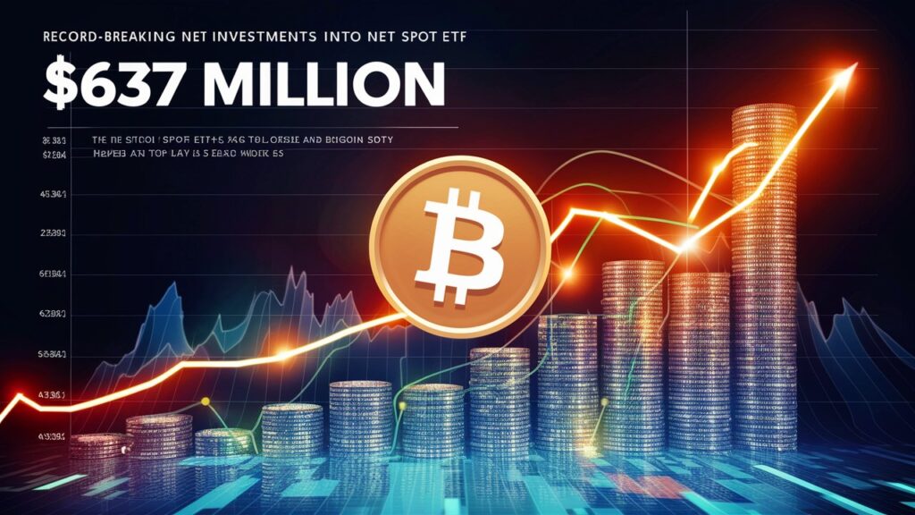 Bitcoin Spot ETF Net Inflows Hit $637M Amid Record-Breaking Rally